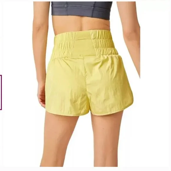 Free People Movement The Way Home Shorts Women's Large Pomelo Yellow High Waist - Picture 3 of 15
